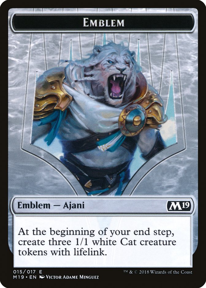 Ajani, Adversary of Tyrants Emblem [Core Set 2019 Tokens] | Good Games Morley