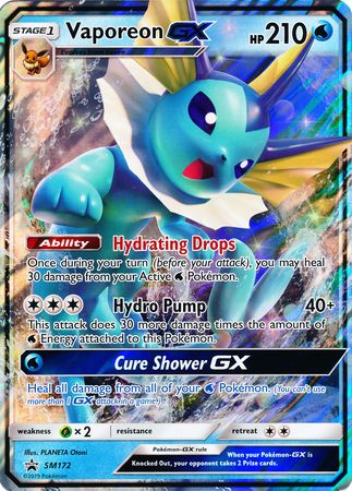 Vaporeon GX (SM172) (Jumbo Card) [Sun & Moon: Black Star Promos] | Good Games Morley