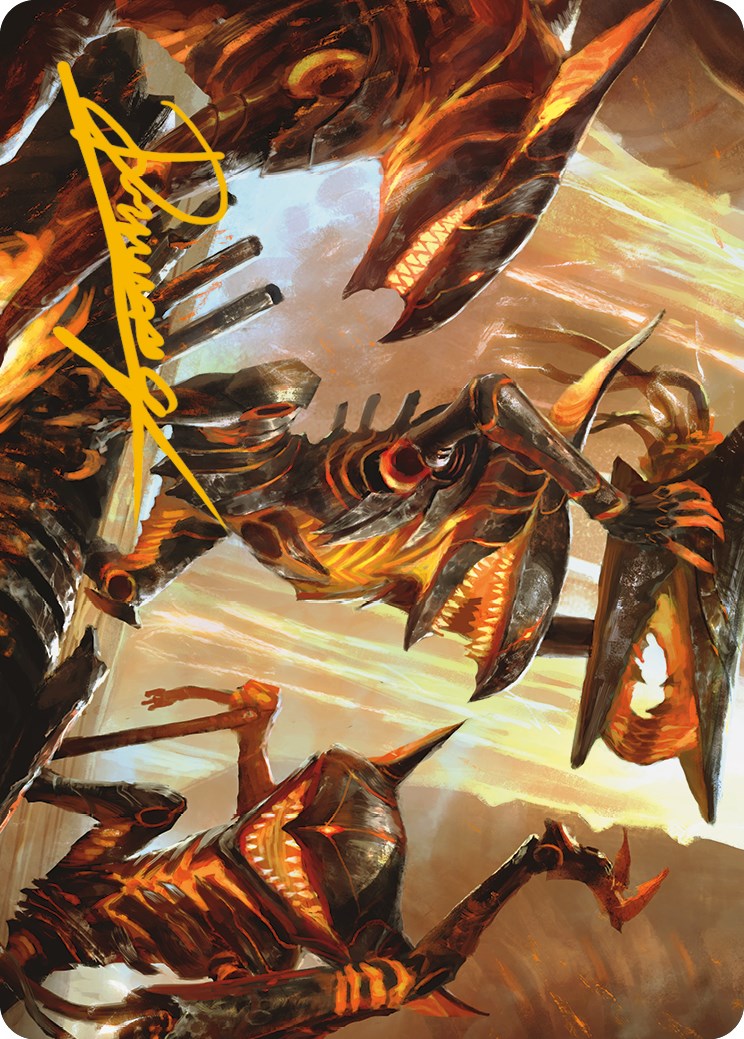 Gleeful Demolition Art Card (Gold-Stamped Signature) [Phyrexia: All Will Be One Art Series] | Good Games Morley