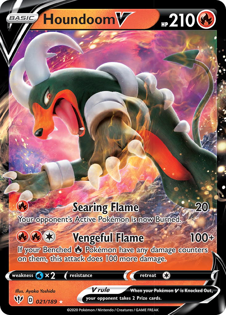 Houndoom V (021/189) [Sword & Shield: Darkness Ablaze] | Good Games Morley