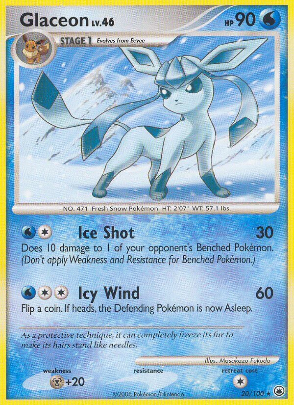 Glaceon (20/100) (Theme Deck Exclusive) [Diamond & Pearl: Majestic Dawn] | Good Games Morley
