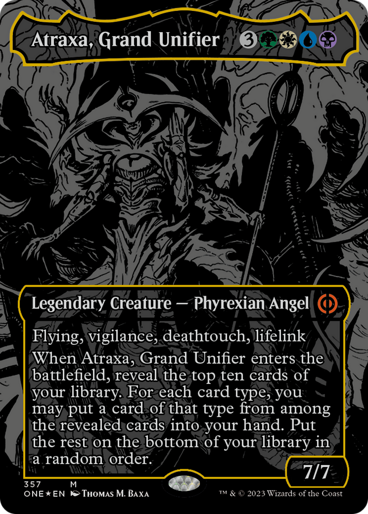 Atraxa, Grand Unifier (Oil Slick Raised Foil) [Phyrexia: All Will Be One] | Good Games Morley