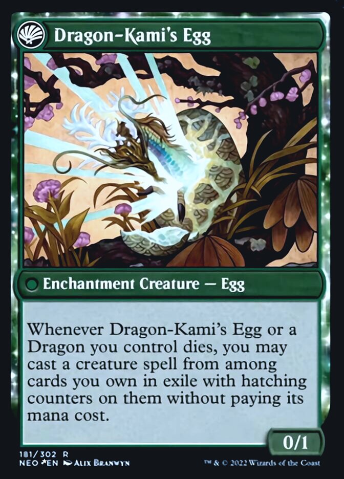 The Dragon-Kami Reborn // Dragon-Kami's Egg [Kamigawa: Neon Dynasty Prerelease Promos] | Good Games Morley