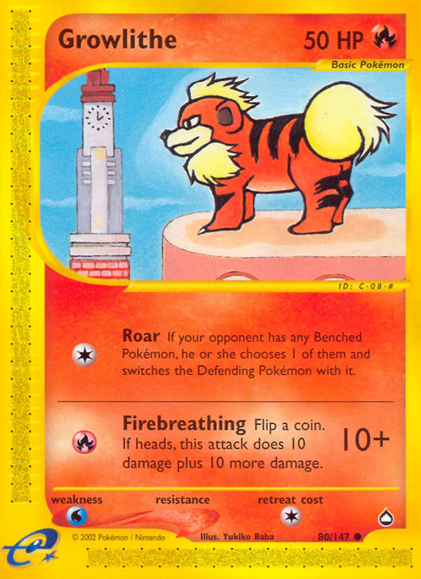 Growlithe (80/147) [Aquapolis] | Good Games Morley