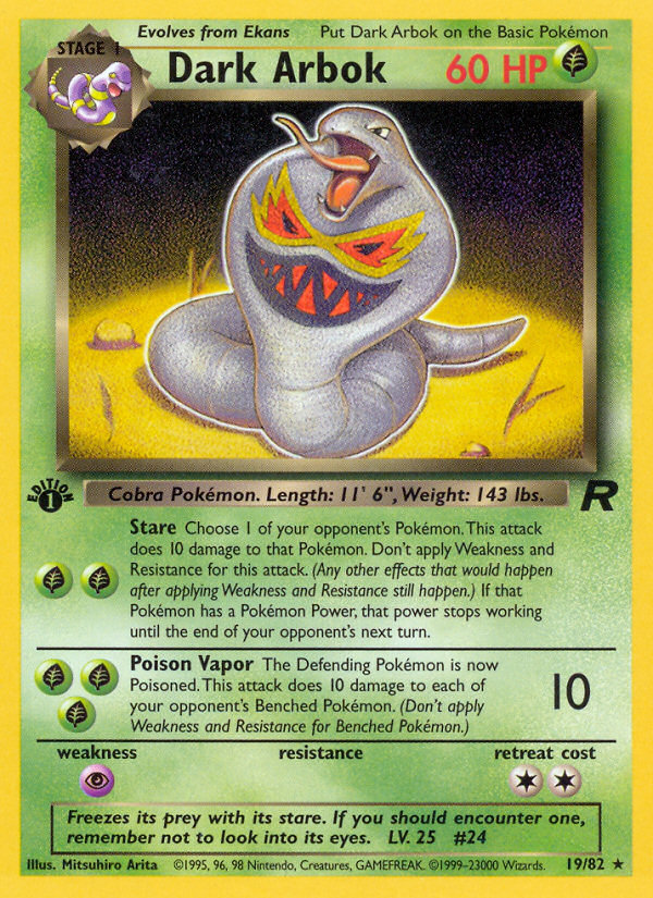 Dark Arbok (19/82) [Team Rocket 1st Edition] | Good Games Morley
