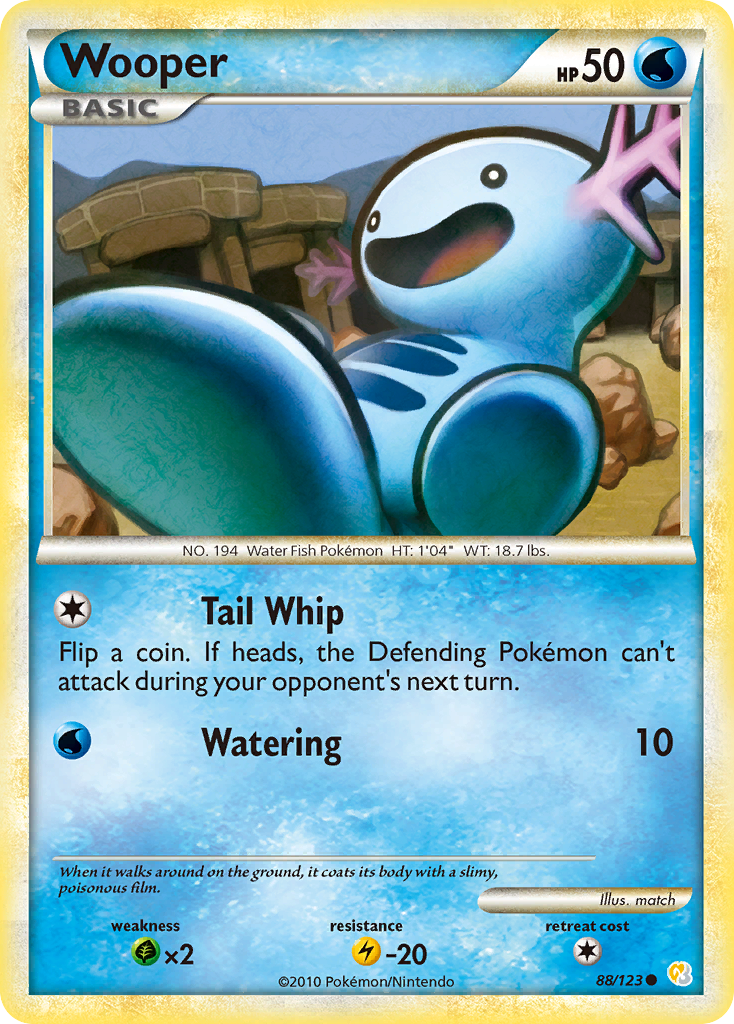 Wooper (88/123) [HeartGold & SoulSilver: Base Set] | Good Games Morley