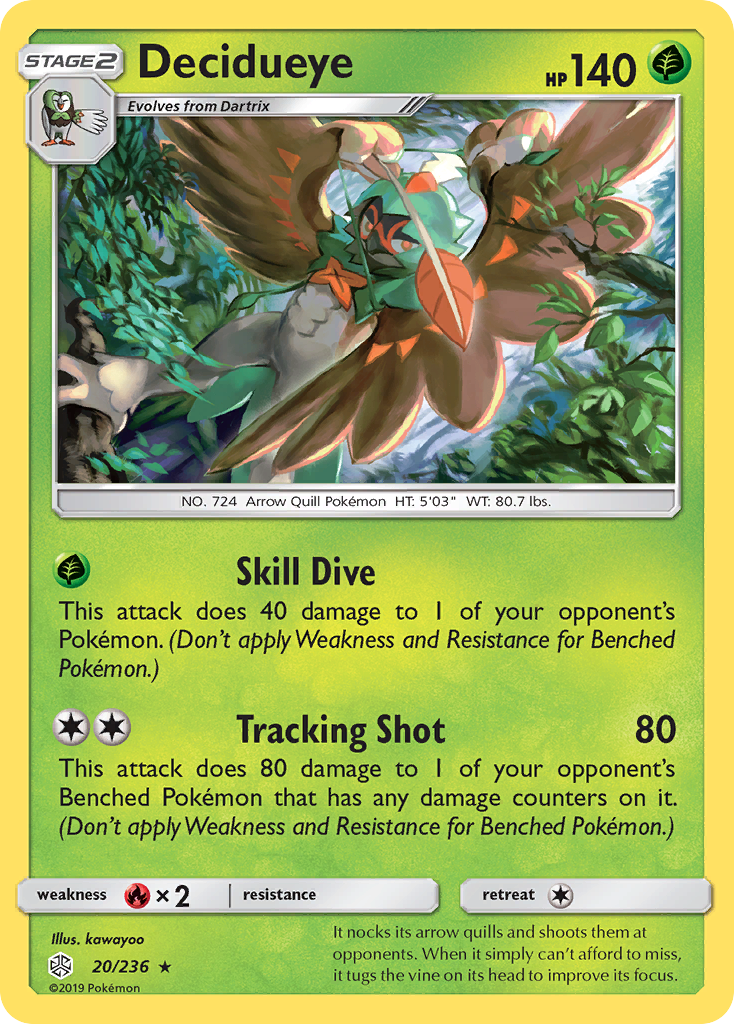 Decidueye (20/236) [Sun & Moon: Cosmic Eclipse] | Good Games Morley