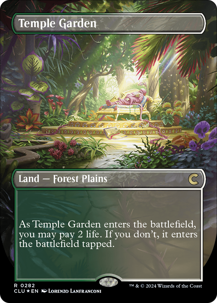 Temple Garden (Borderless) [Ravnica: Clue Edition] | Good Games Morley