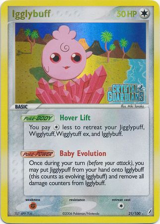 Igglybuff (21/100) (Stamped) [EX: Crystal Guardians] | Good Games Morley