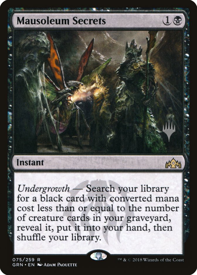 Mausoleum Secrets (Promo Pack) [Guilds of Ravnica Promos] | Good Games Morley