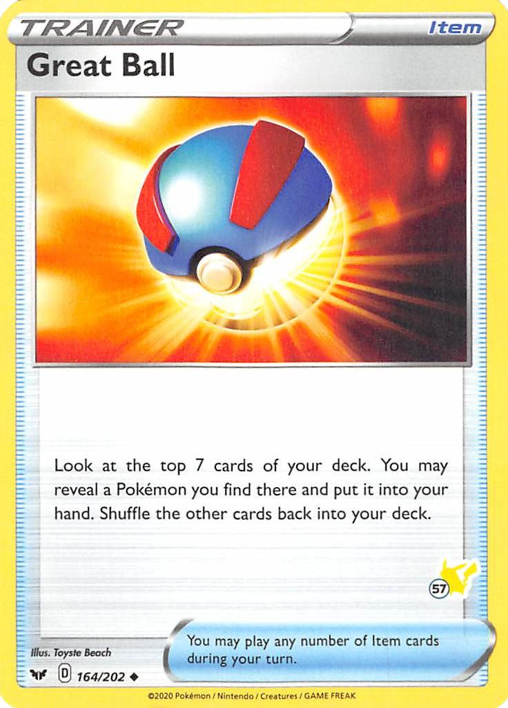 Great Ball (164/202) (Pikachu Stamp #57) [Battle Academy 2022] | Good Games Morley