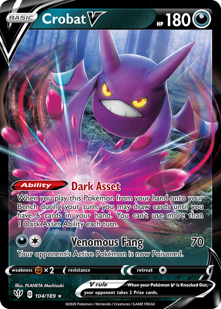 Crobat V (104/189) [Sword & Shield: Darkness Ablaze] | Good Games Morley