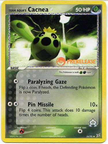 Team Aqua's Cacnea (24/95) (Prerelease Promo) [EX: Team Magma vs Team Aqua] | Good Games Morley
