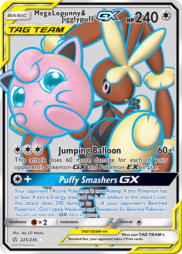 Mega Lopunny & Jigglypuff GX (225/236) [Sun & Moon: Cosmic Eclipse] | Good Games Morley
