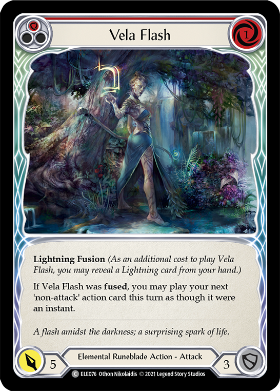 Vela Flash (Red) [ELE076] (Tales of Aria)  1st Edition Rainbow Foil | Good Games Morley