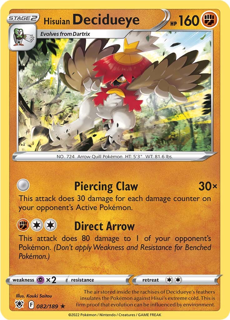 Hisuian Decidueye (082/189) [Sword & Shield: Astral Radiance] | Good Games Morley