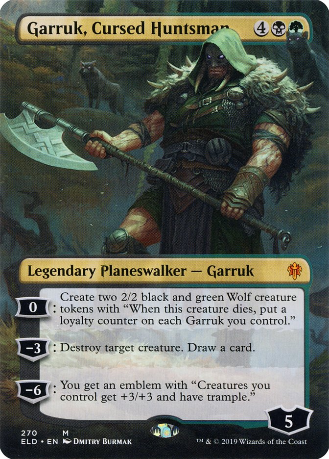 Garruk, Cursed Huntsman (Borderless) [Throne of Eldraine] | Good Games Morley