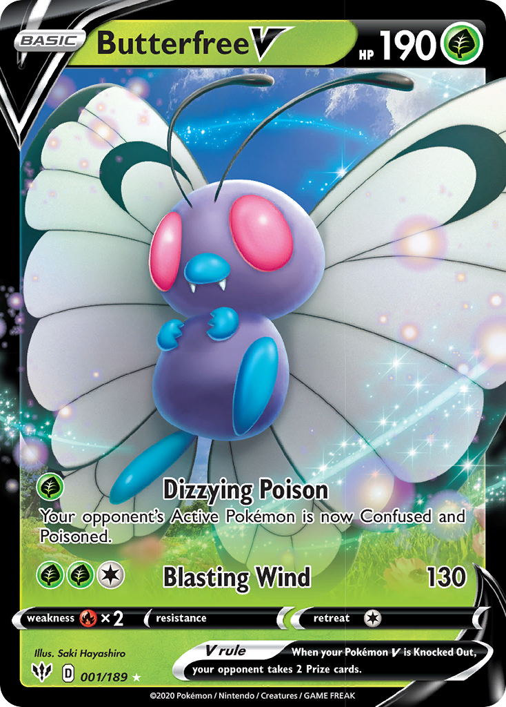 Butterfree V (001/189) [Sword & Shield: Darkness Ablaze] | Good Games Morley