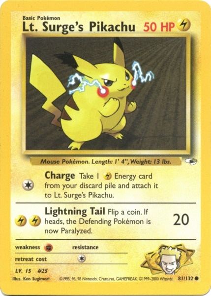 Lt. Surge's Pikachu (81/132) [Gym Heroes Unlimited] | Good Games Morley