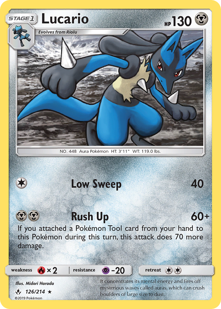 Lucario (126/214) [Sun & Moon: Unbroken Bonds] | Good Games Morley