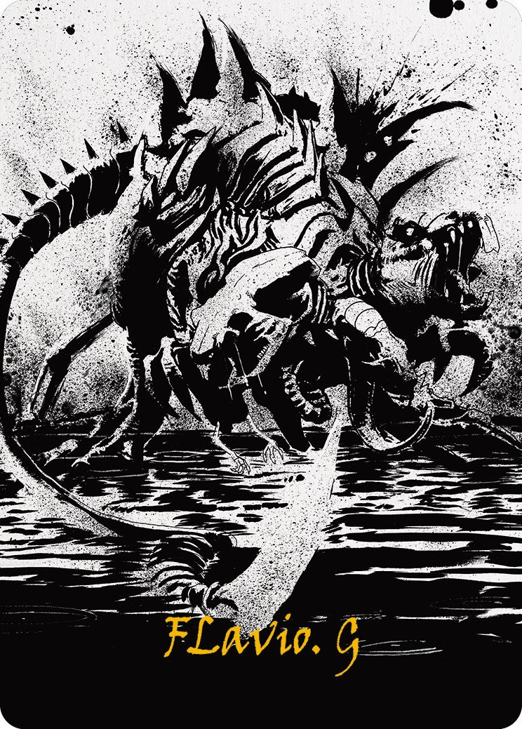 Karumonix, the Rat King Art Card (Gold-Stamped Signature) [Phyrexia: All Will Be One Art Series] | Good Games Morley