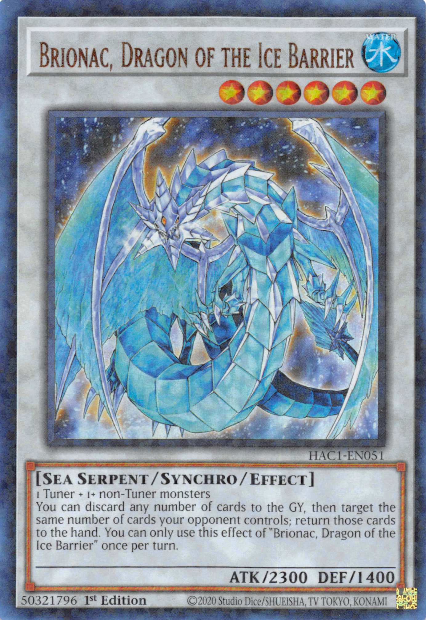 Brionac, Dragon of the Ice Barrier (Duel Terminal) [HAC1-EN051] Parallel Rare | Good Games Morley