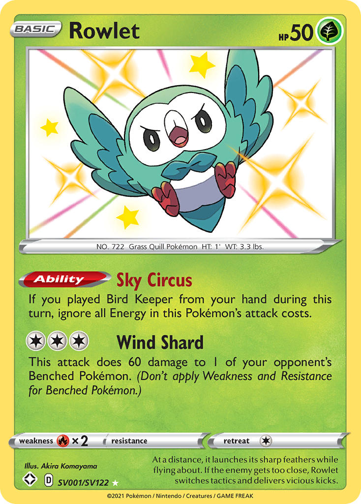 Rowlet (SV001/SV122) [Sword & Shield: Shining Fates] | Good Games Morley