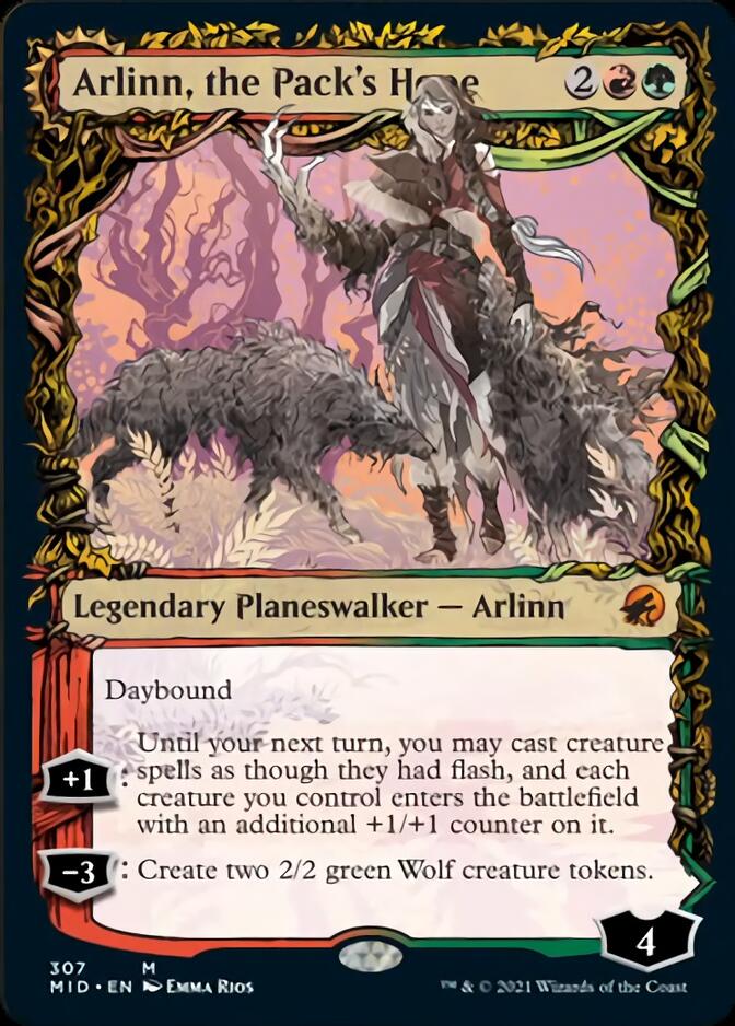 Arlinn, the Pack's Hope // Arlinn, the Moon's Fury (Showcase Equinox) [Innistrad: Midnight Hunt] | Good Games Morley