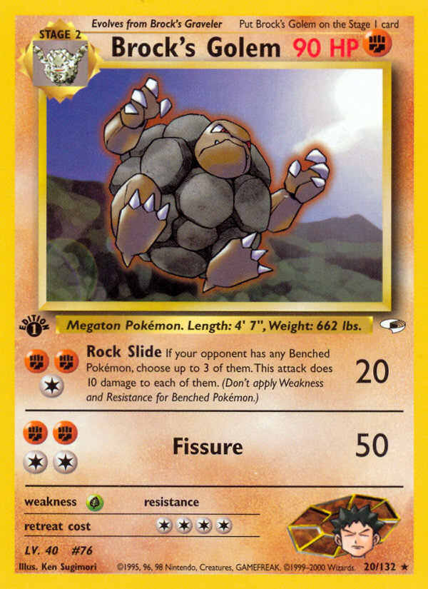 Brock's Golem (20/132) [Gym Heroes 1st Edition] | Good Games Morley