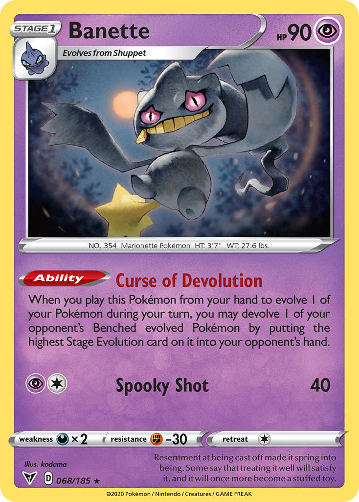 Banette (068/185) [Sword & Shield: Vivid Voltage] | Good Games Morley