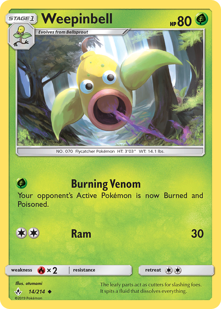 Weepinbell (14/214) [Sun & Moon: Unbroken Bonds] | Good Games Morley