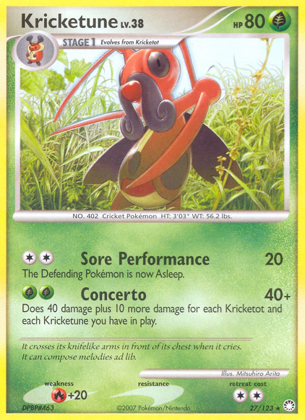 Kricketune (27/123) [Diamond & Pearl: Mysterious Treasures] | Good Games Morley