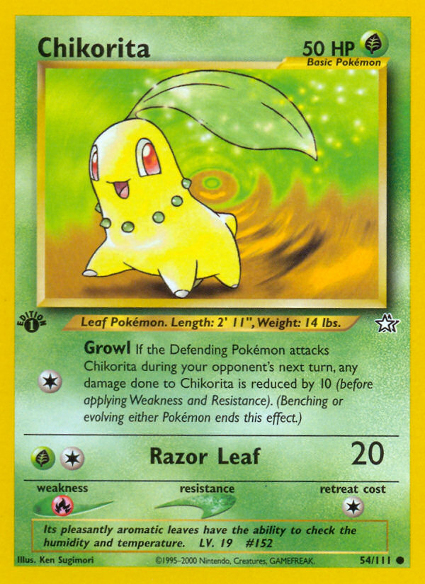 Chikorita (54/111) [Neo Genesis 1st Edition] | Good Games Morley