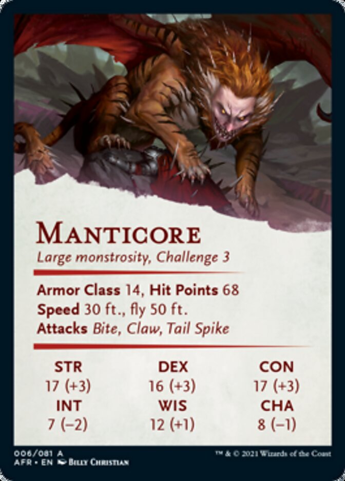 Manticore Art Card [Dungeons & Dragons: Adventures in the Forgotten Realms Art Series] | Good Games Morley