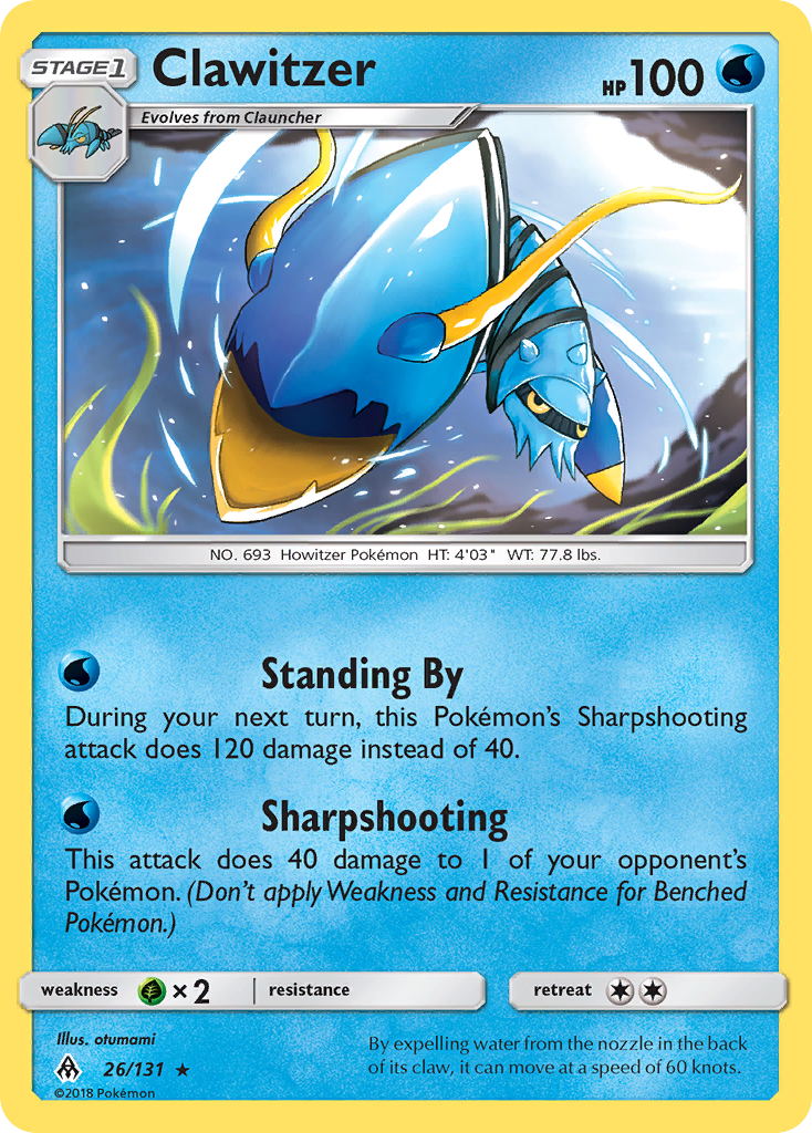 Clawitzer (26/131) [Sun & Moon: Forbidden Light] | Good Games Morley