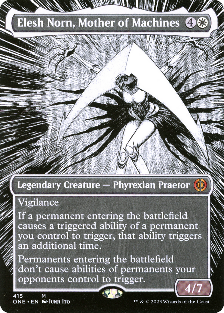 Elesh Norn, Mother of Machines (Borderless Manga) [Phyrexia: All Will Be One] | Good Games Morley