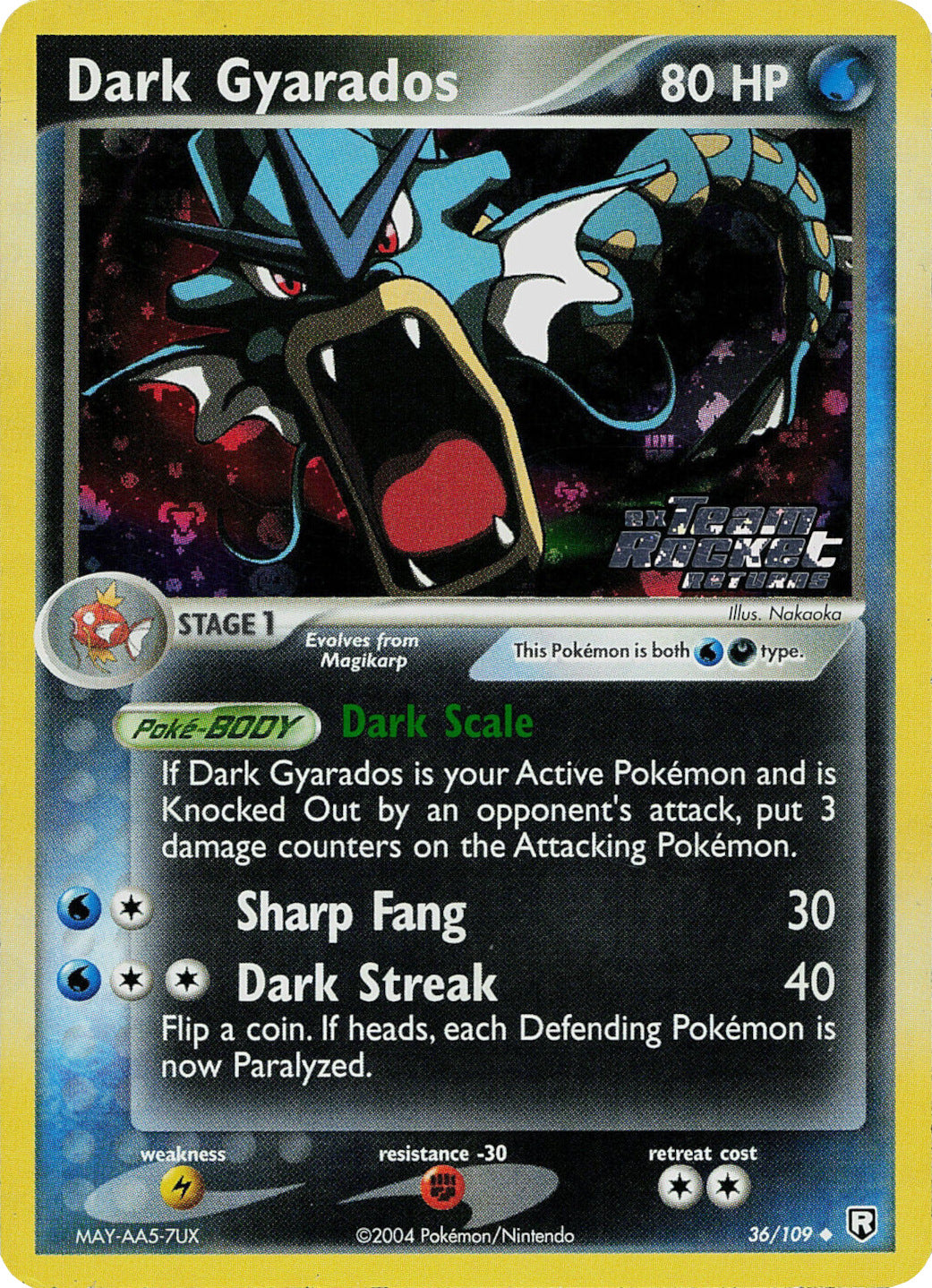 Dark Gyarados (36/109) (Stamped) [EX: Team Rocket Returns] | Good Games Morley