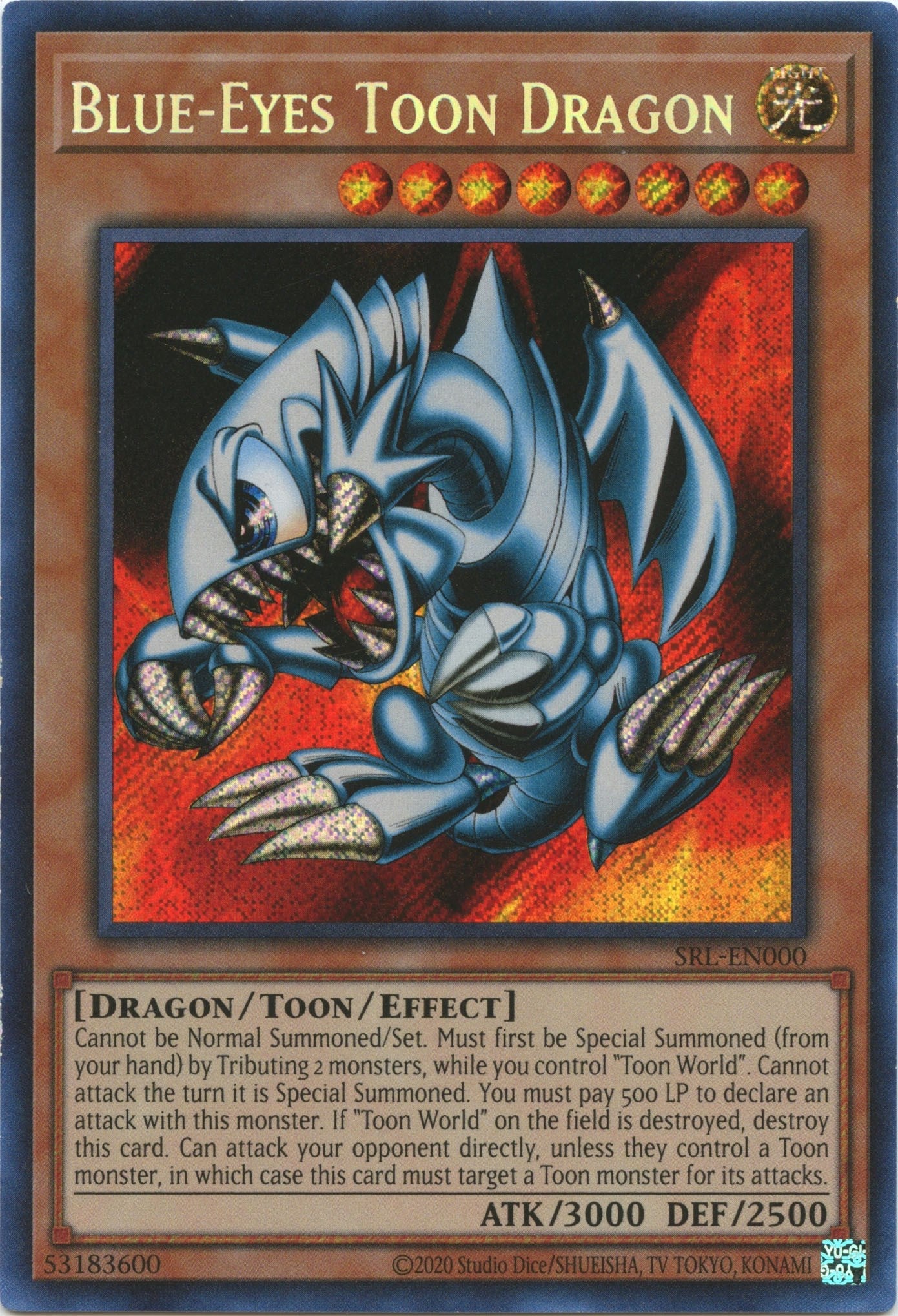 Blue-Eyes Toon Dragon (25th Anniversary) [SRL-EN000] Secret Rare | Good Games Morley