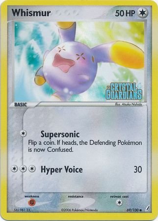 Whismur (69/100) (Stamped) [EX: Crystal Guardians] | Good Games Morley