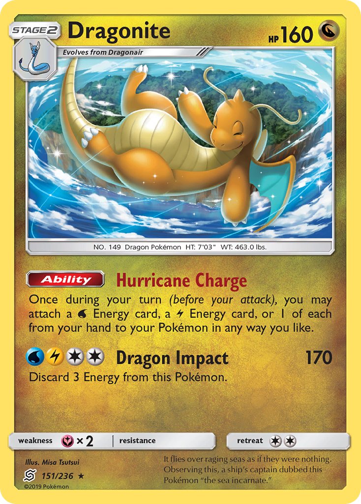 Dragonite (151/236) (Cracked Ice Holo) (Theme Deck Exclusives) [Sun & Moon: Unified Minds] | Good Games Morley