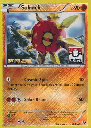 Solrock (64/146) (1st Place League Challenge Promo) [XY: Base Set] | Good Games Morley