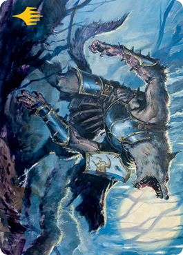Moonrage Brute Art Card (Gold-Stamped Signature) [Innistrad: Midnight Hunt Art Series] | Good Games Morley