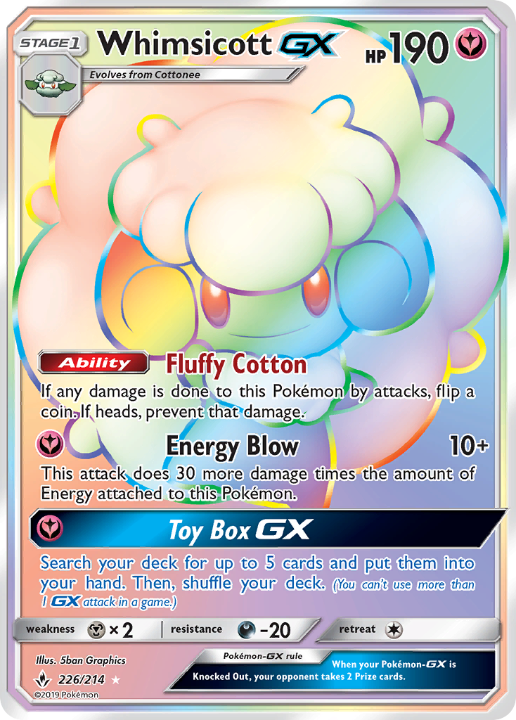 Whimsicott GX (226/214) [Sun & Moon: Unbroken Bonds] | Good Games Morley