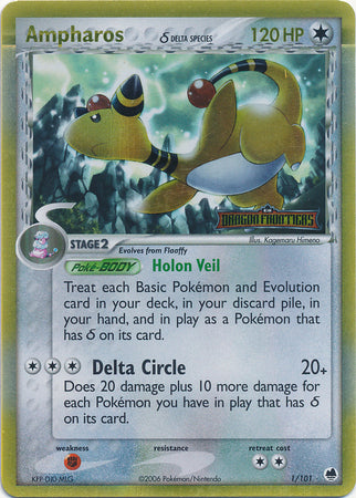 Ampharos (1/101) (Delta Species) (Stamped) [EX: Dragon Frontiers] | Good Games Morley