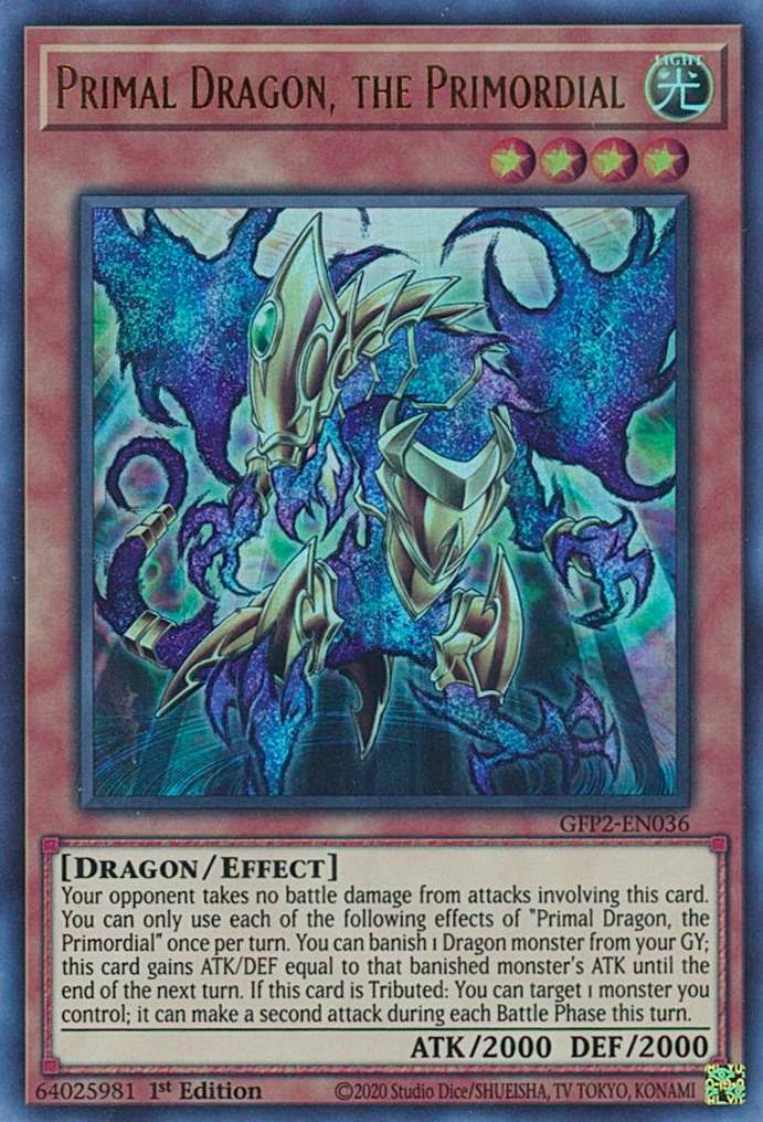 Primal Dragon, the Primordial [GFP2-EN036] Ultra Rare | Good Games Morley
