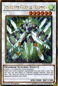 Stardust Charge Warrior [PGL3-EN005] Gold Secret Rare | Good Games Morley