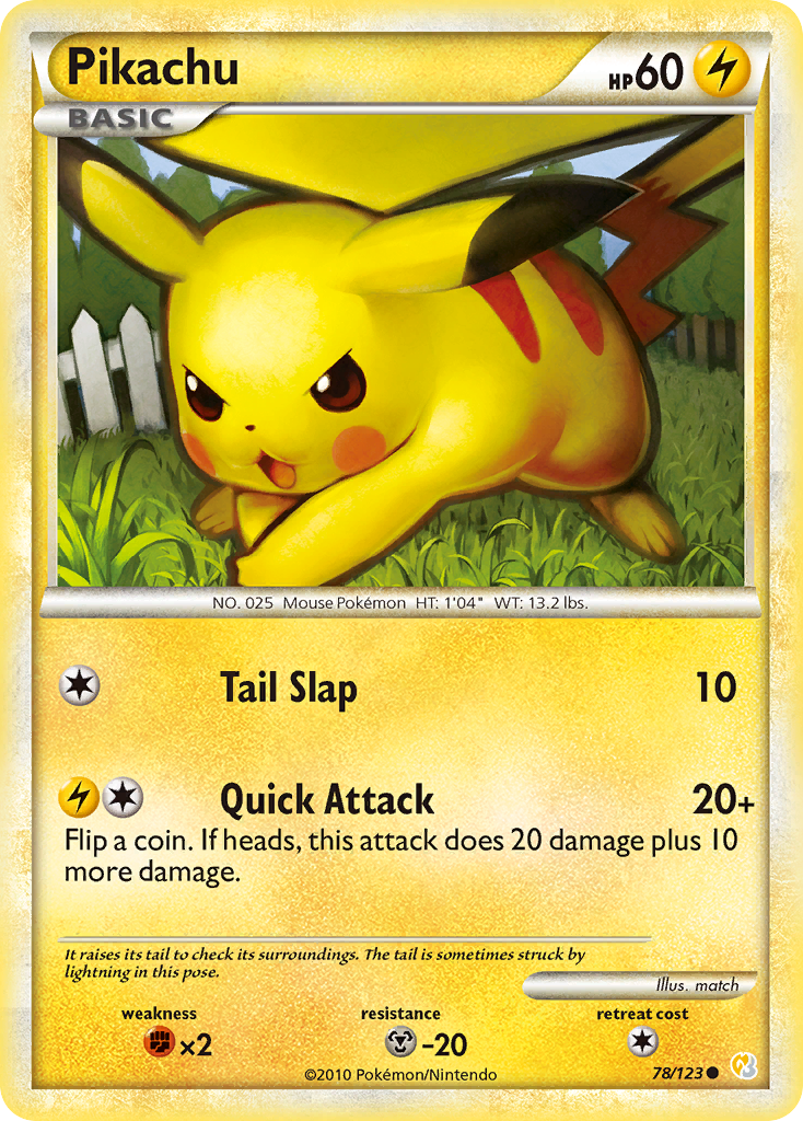 Pikachu (78/123) [HeartGold & SoulSilver: Base Set] | Good Games Morley