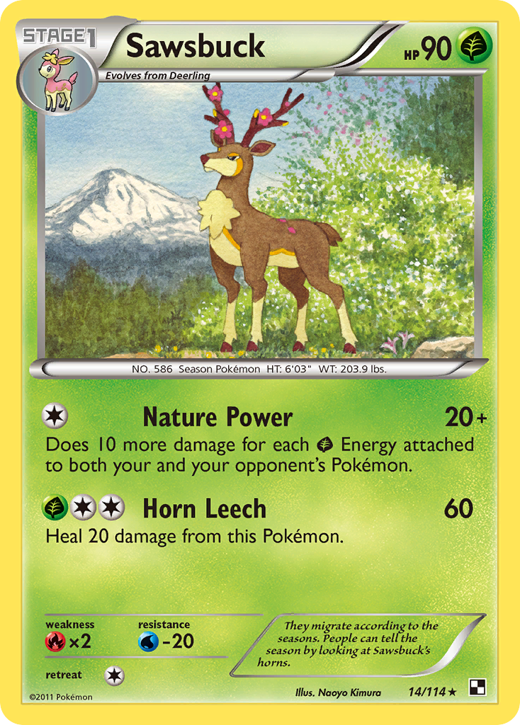 Sawsbuck (14/114) [Black & White: Base Set] | Good Games Morley