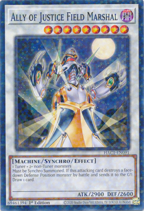 Ally of Justice Field Marshal (Duel Terminal) [HAC1-EN091] Common | Good Games Morley