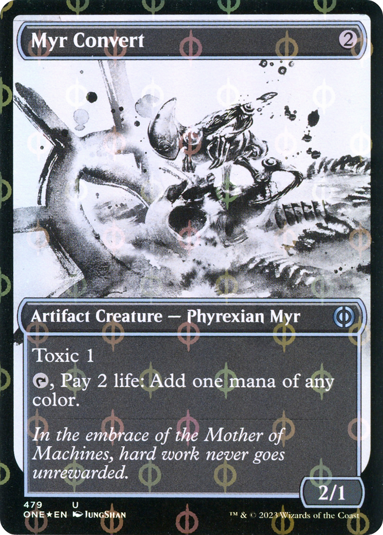 Myr Convert (Showcase Ichor Step-and-Compleat Foil) [Phyrexia: All Will Be One] | Good Games Morley